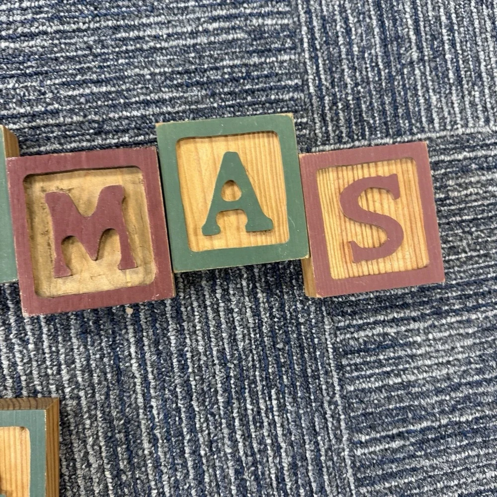 Wood Blocks Spell Out Christmas 3